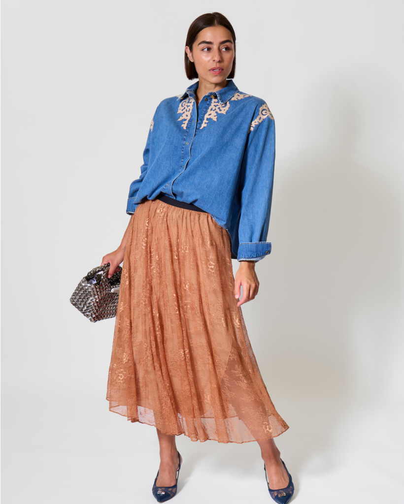 My Shirt Denim Blouse met Print Celeste