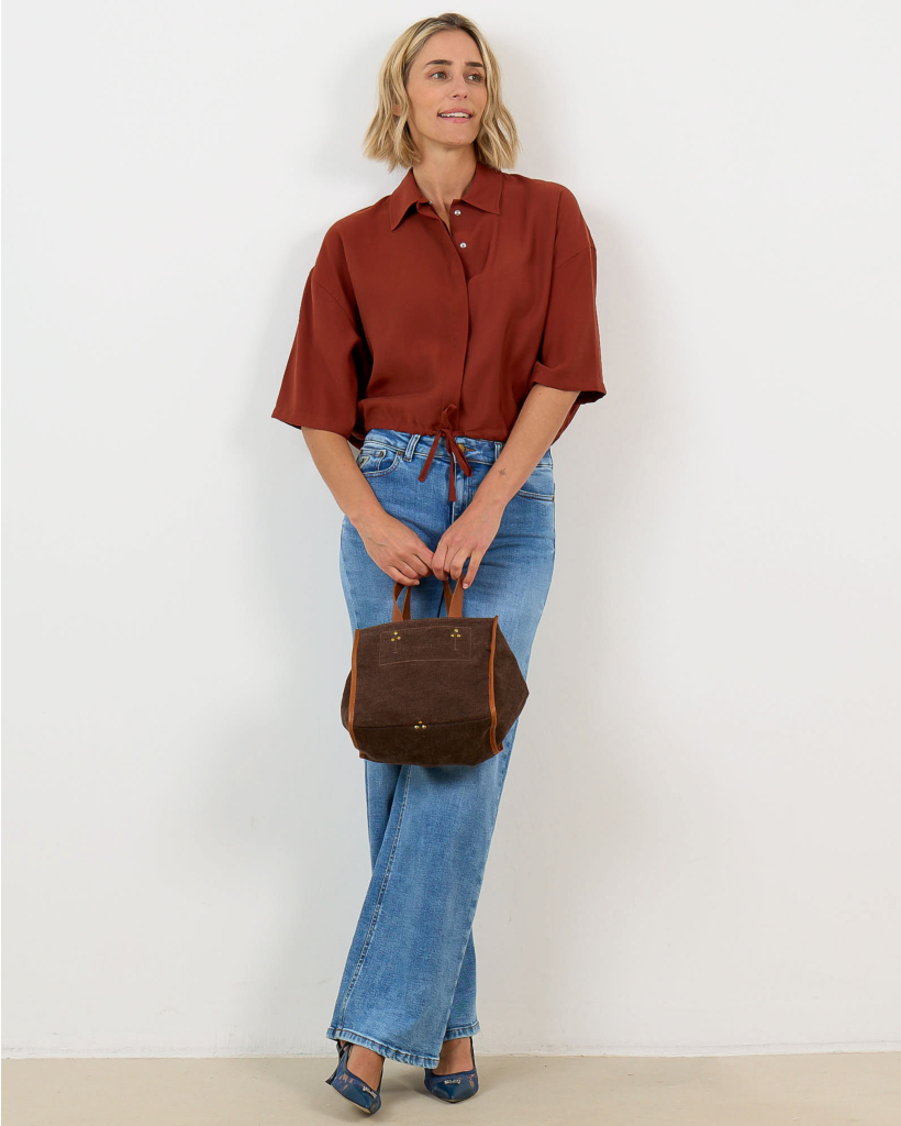 Lainay Blouse Roest Korte Mouw