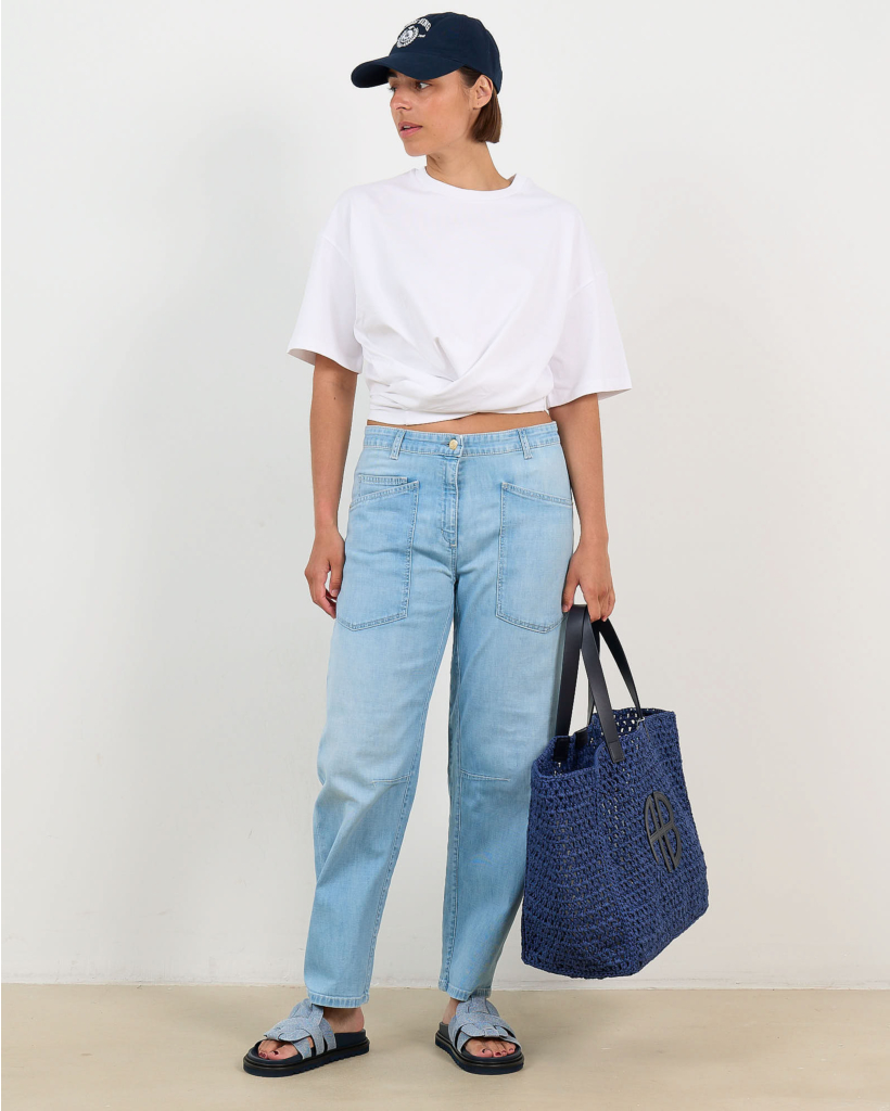 Nantes T-shirt met Knoopdetail Wit