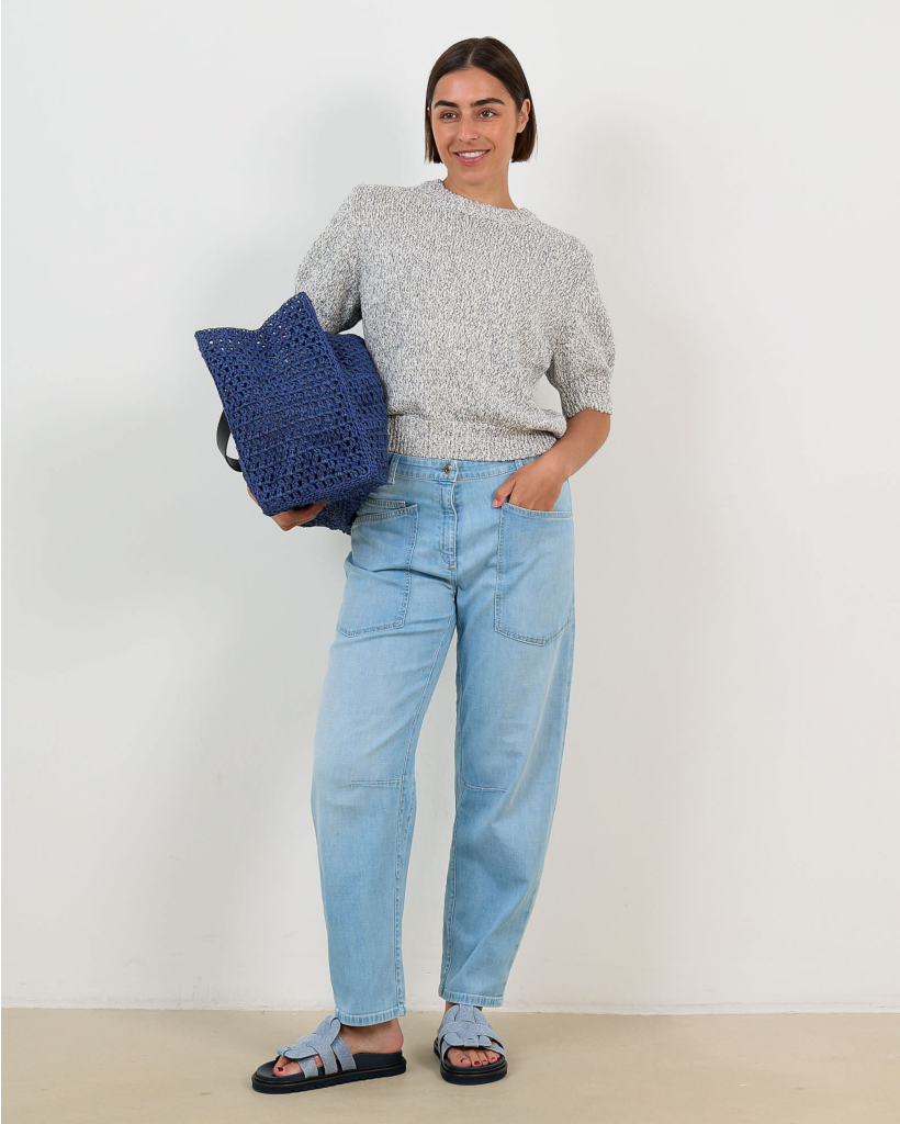 Sanidy Korte Mouw Trui Blauw