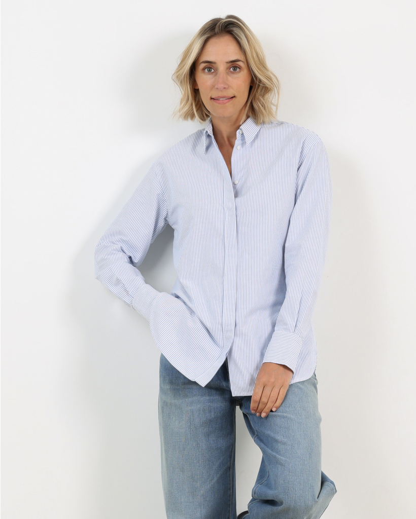 Gestreepte Blouse van Katoen White Infinity