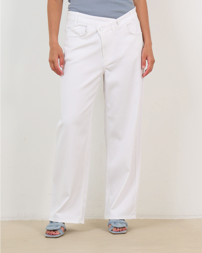 Baggy Asymmetrical Pantalon Pure White