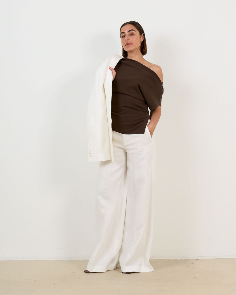 Aquite Linnen Pantalon Off White