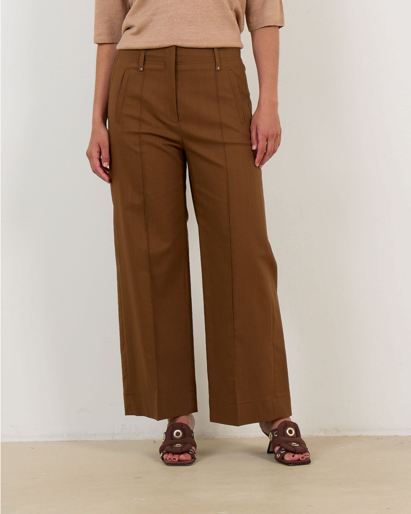 Pantalon met Plooien Dark Terra