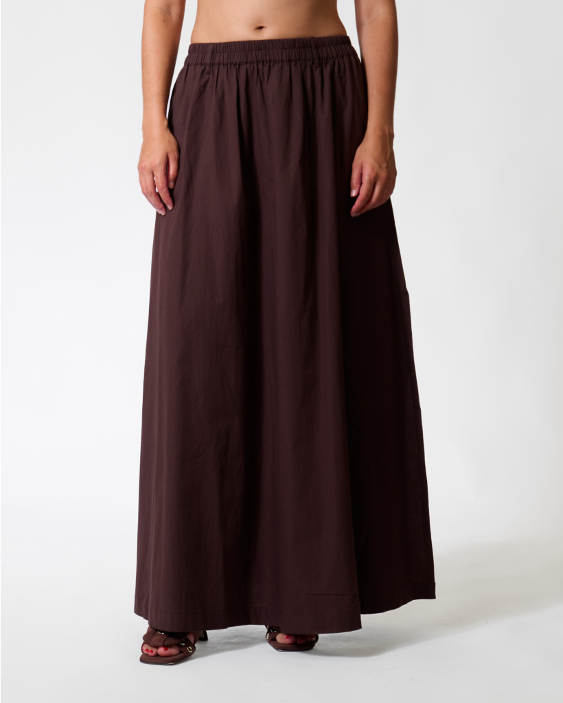Kilt Maxi Poplin Rok Chocolate
