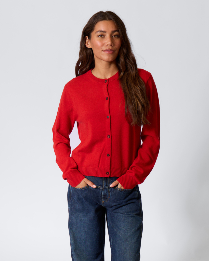 Wol/Kasjmierblend Vest Cinnabar Rood