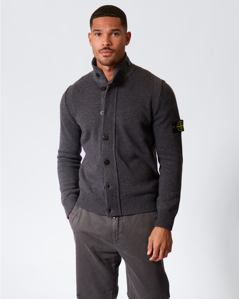 5100047 Button-up Wollen Vest Navy Grey