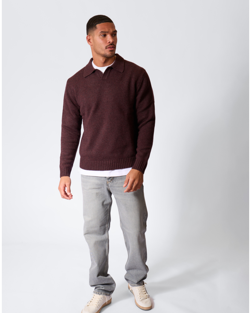 Wolblend Polo Sweater Barbera