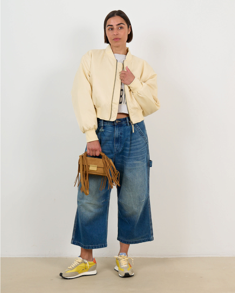 Cropped Leon Bomber Butter Yellow