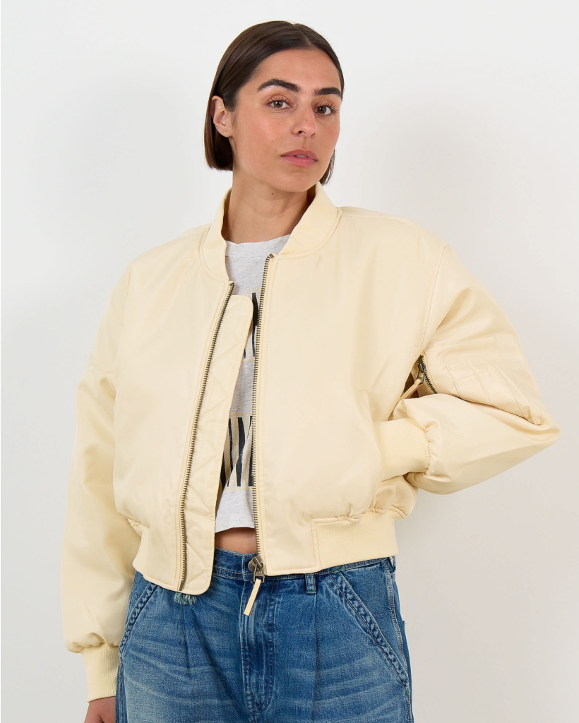 Cropped Leon Bomber Butter Yellow