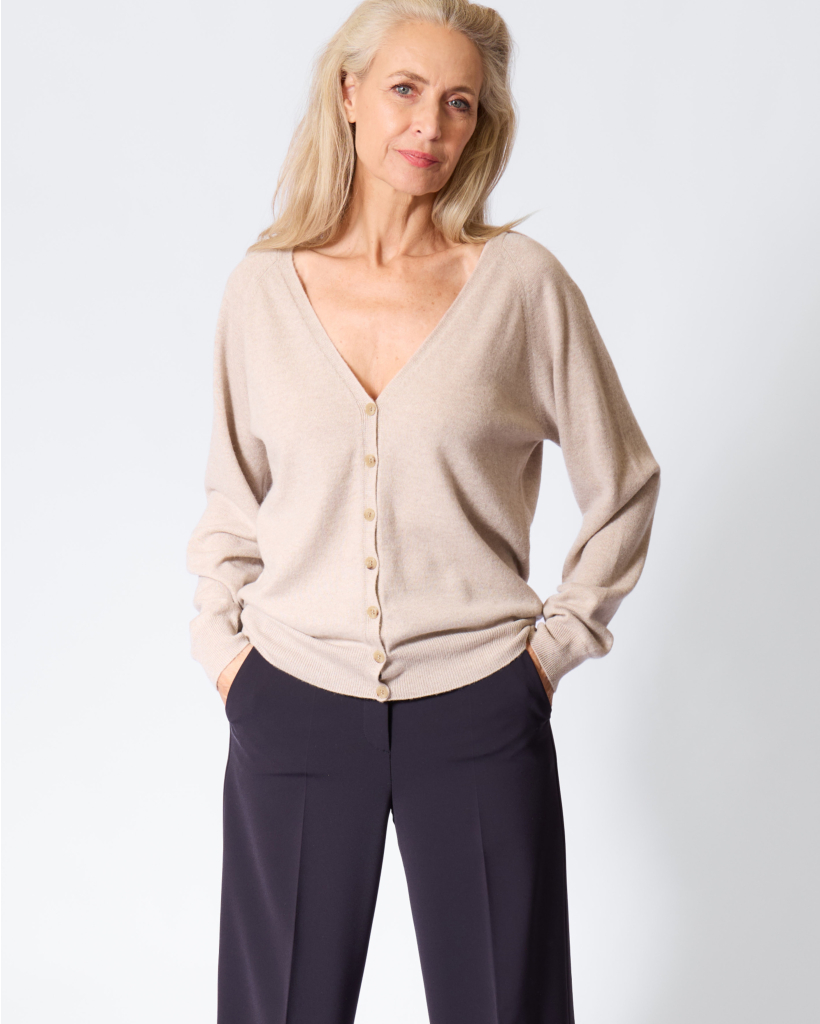 Jiani Cashmere Relaxed Vest Sand