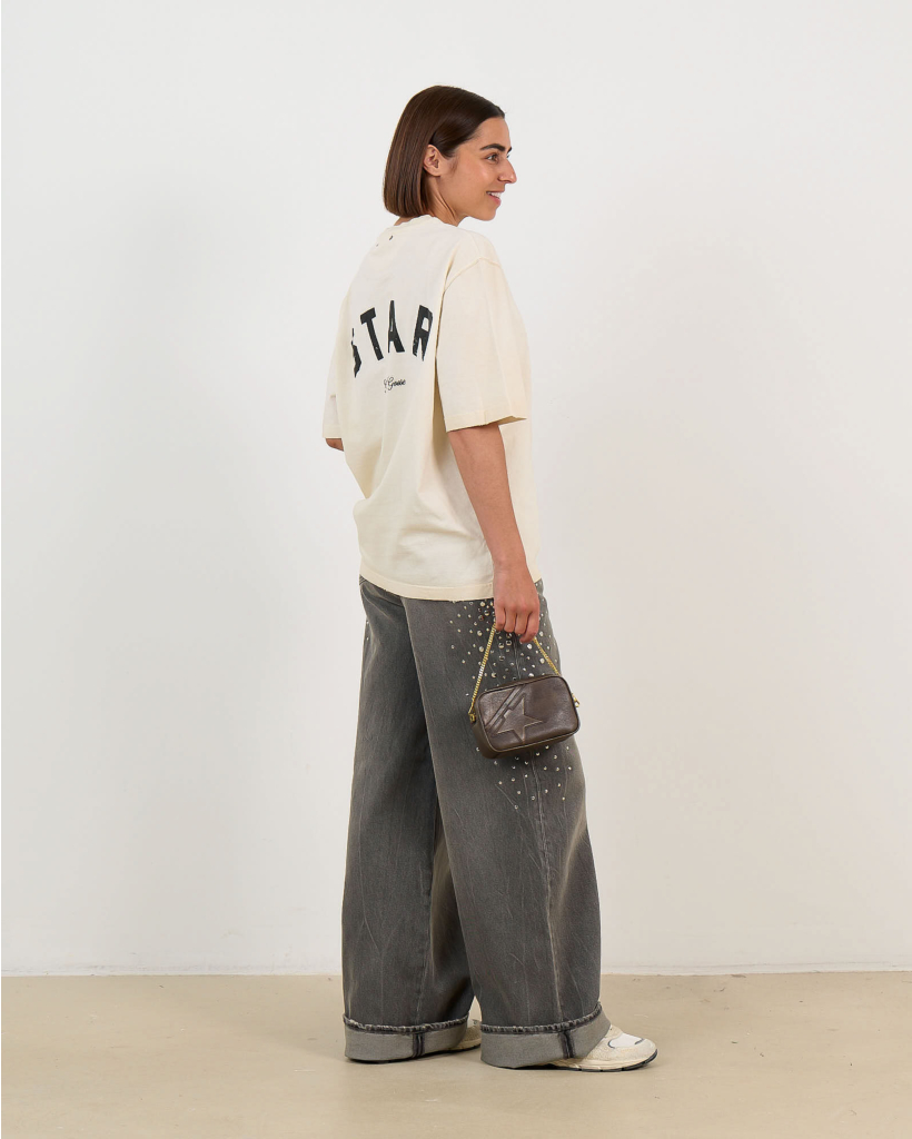 T-shirt met 'STAR' Print Artic Wolf
