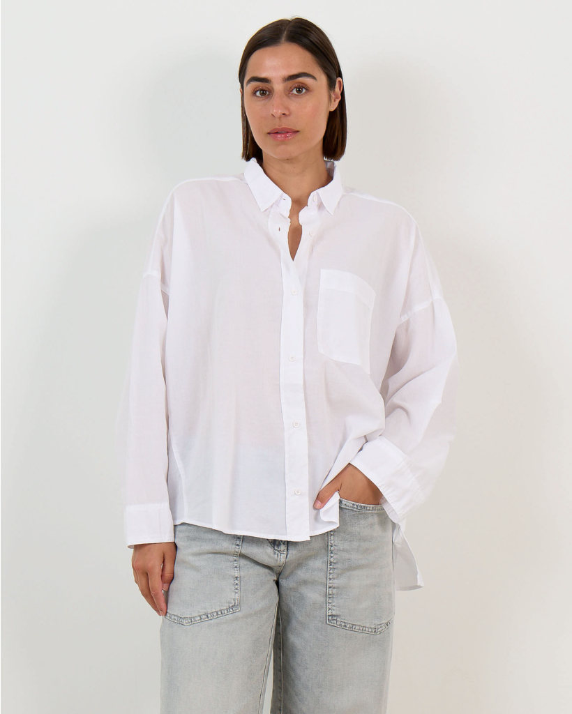Katoenen Overhemd Blouse Wit