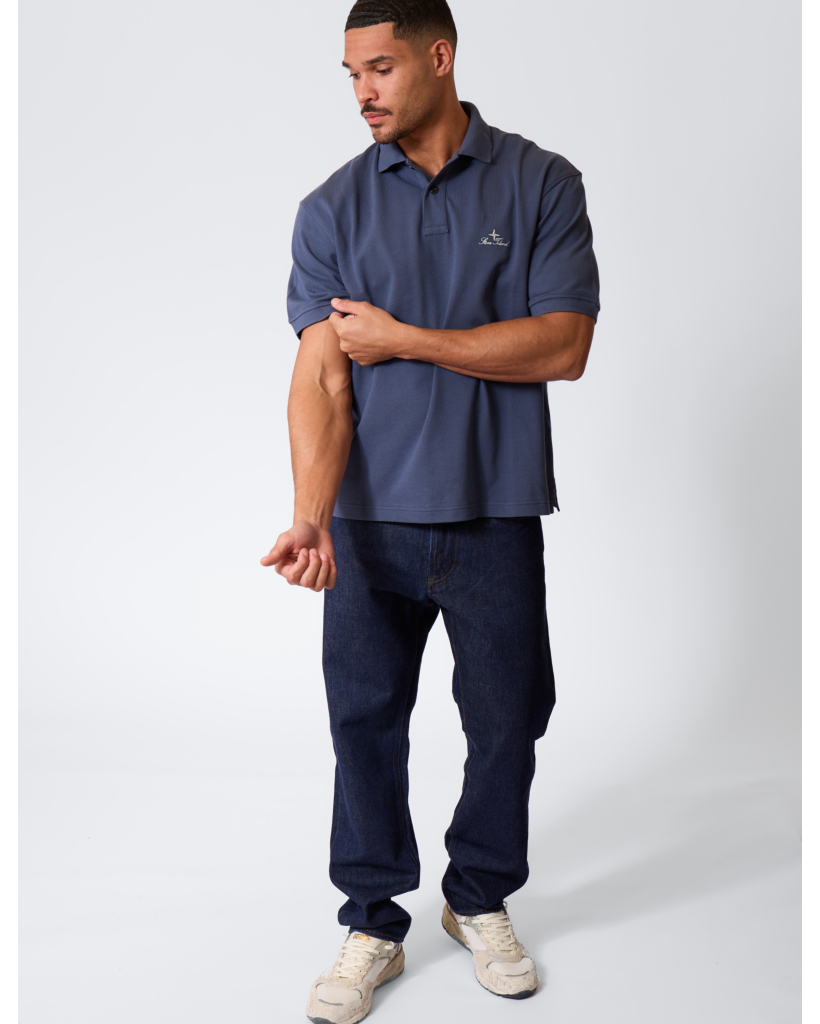2200002 Polo met Geborduurd Logo Slate Blue