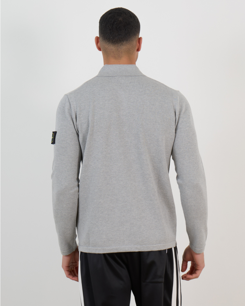 5100024 Polo Lange Mouw Pearl Grey Melange