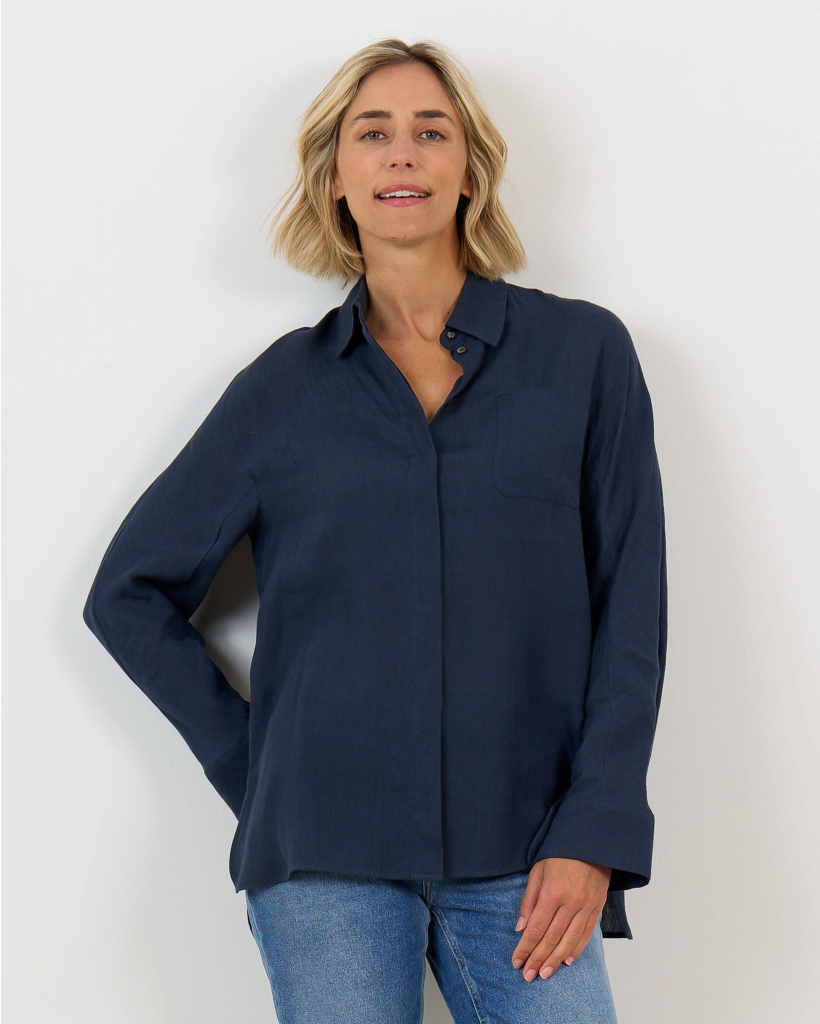 Linnen Blouse Marine