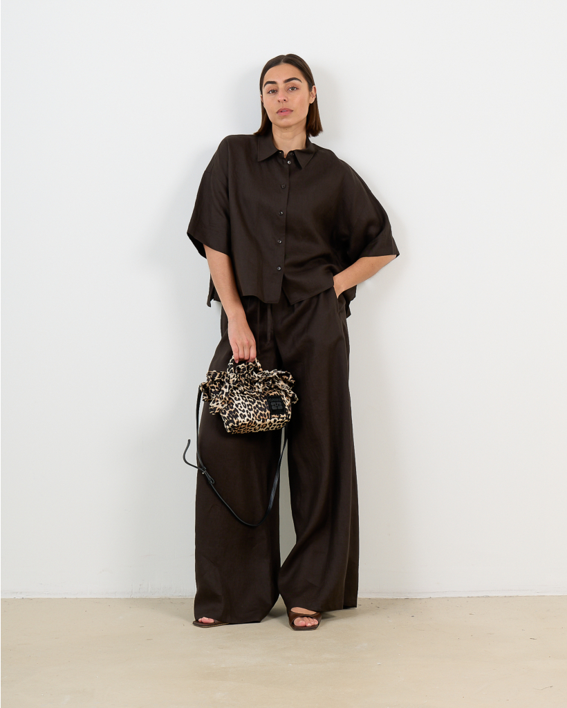 Mini Crossbody Tas met Ruffles Leopard