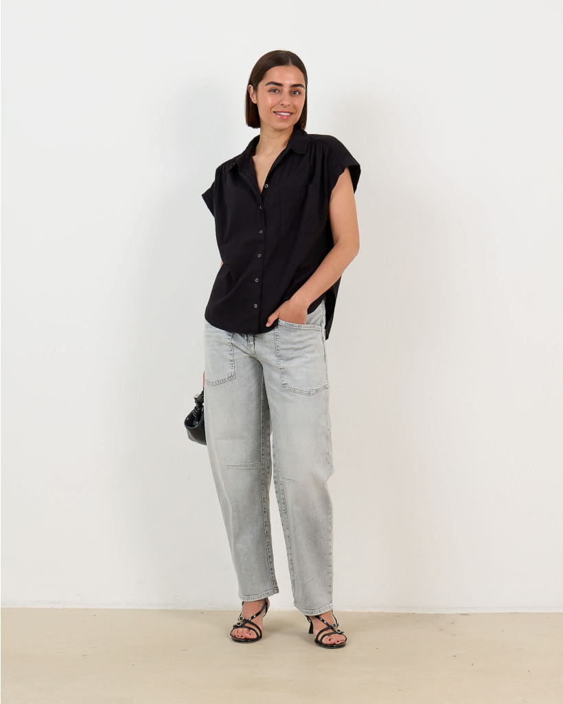 Lexi Poplin Shirt Zwart