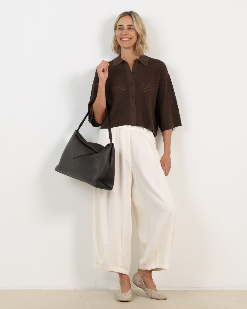 Loysia Cropped Overshirt in Fijnbreilook Bruin