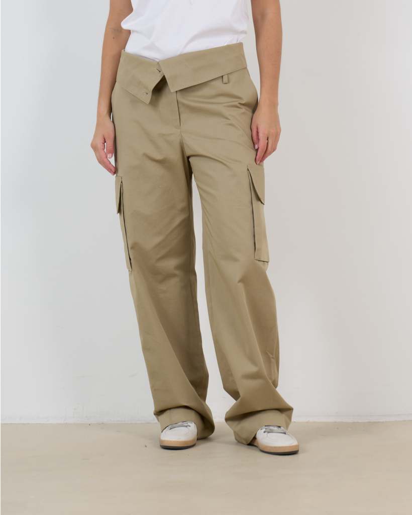 Indra High Waist Cargo Pantalon Zand