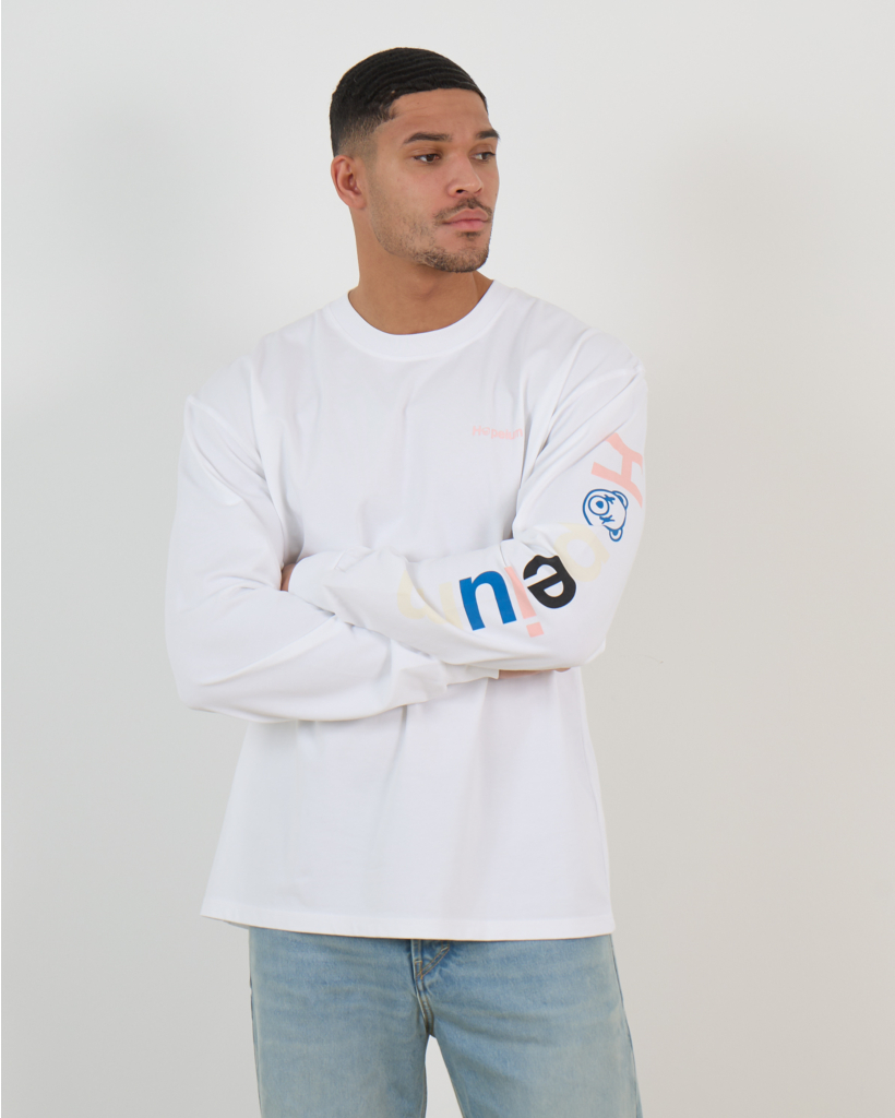 Protect Your Peace Tee Lange Mouwen Wit