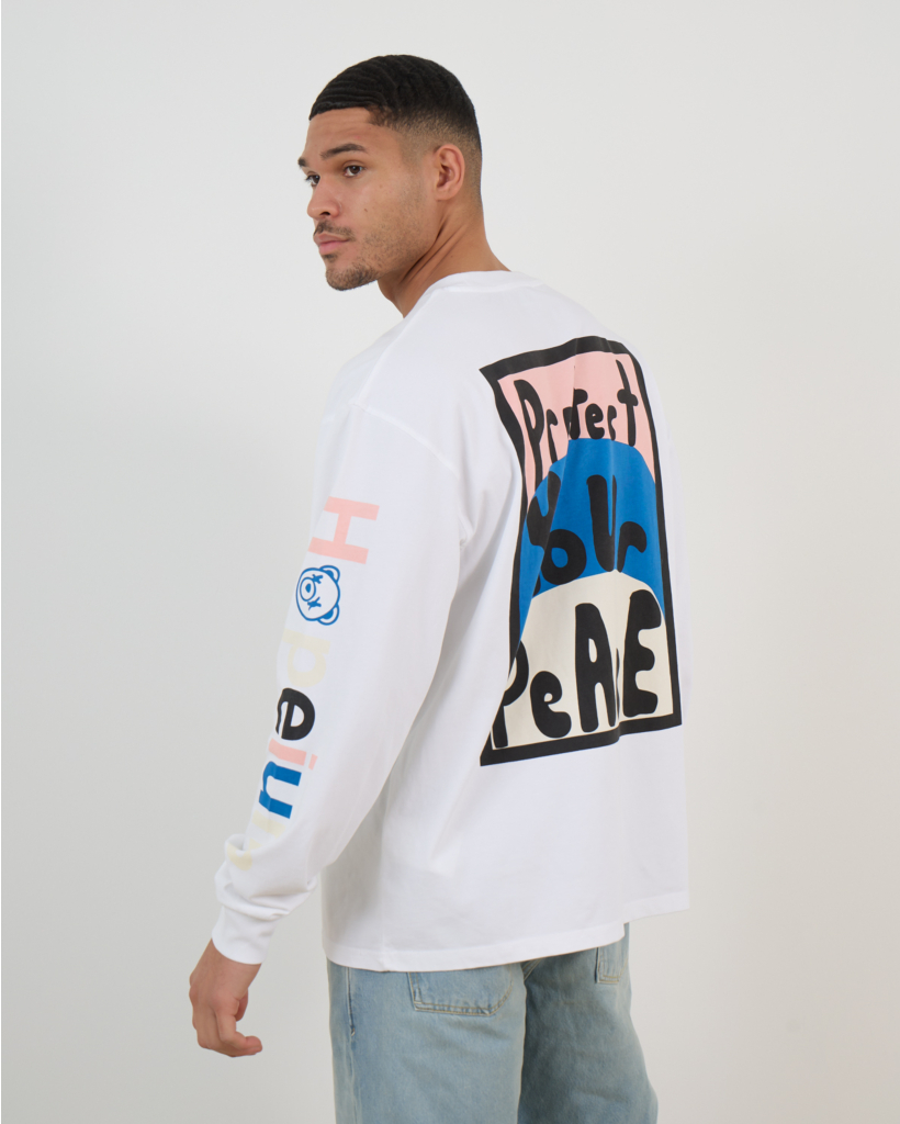 Protect Your Peace Tee Lange Mouwen Wit