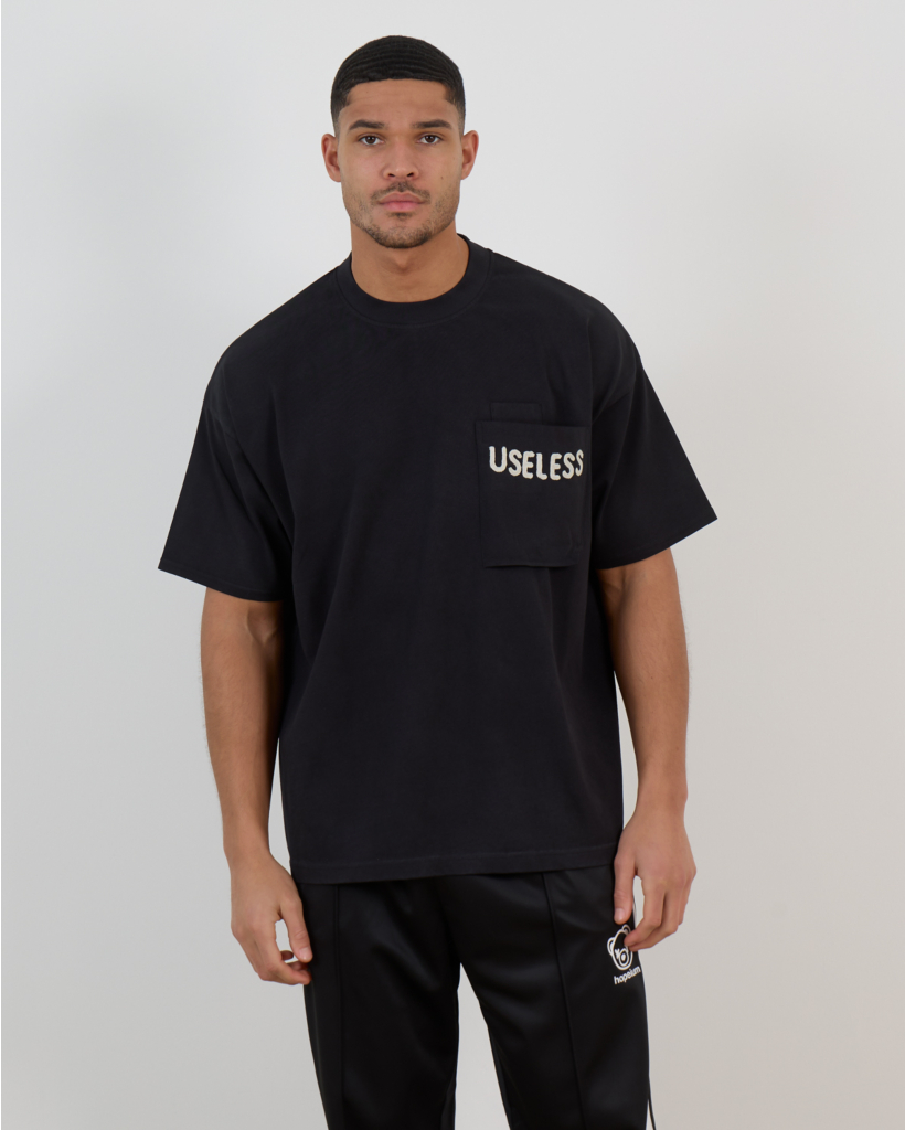 Useless T-Shirt met Borstzak Zwart