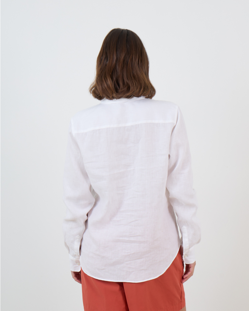 Linnen Blouse Laneg Mouw Wit