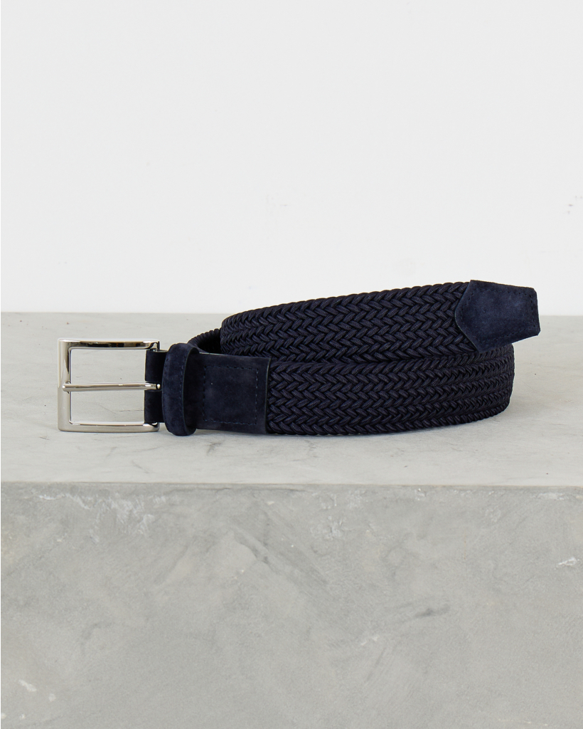 Gevlochten Riem Marine Blauw