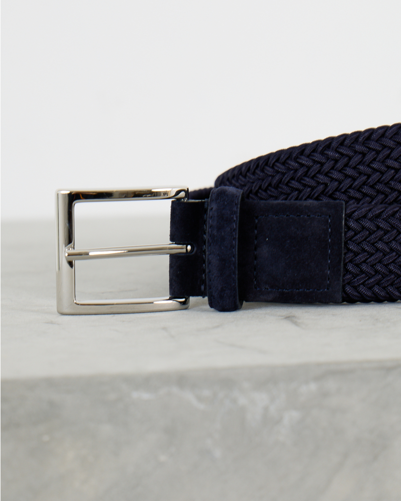 Gevlochten Riem Marine Blauw