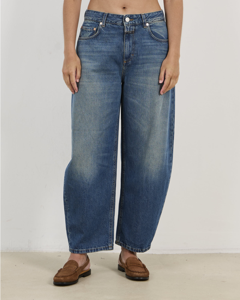 Jazzie Barrel Jeans Donkerblauw L32