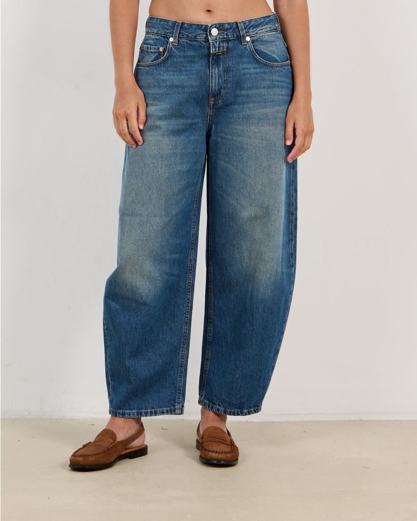 Jazzie Barrel Jeans Donkerblauw L32