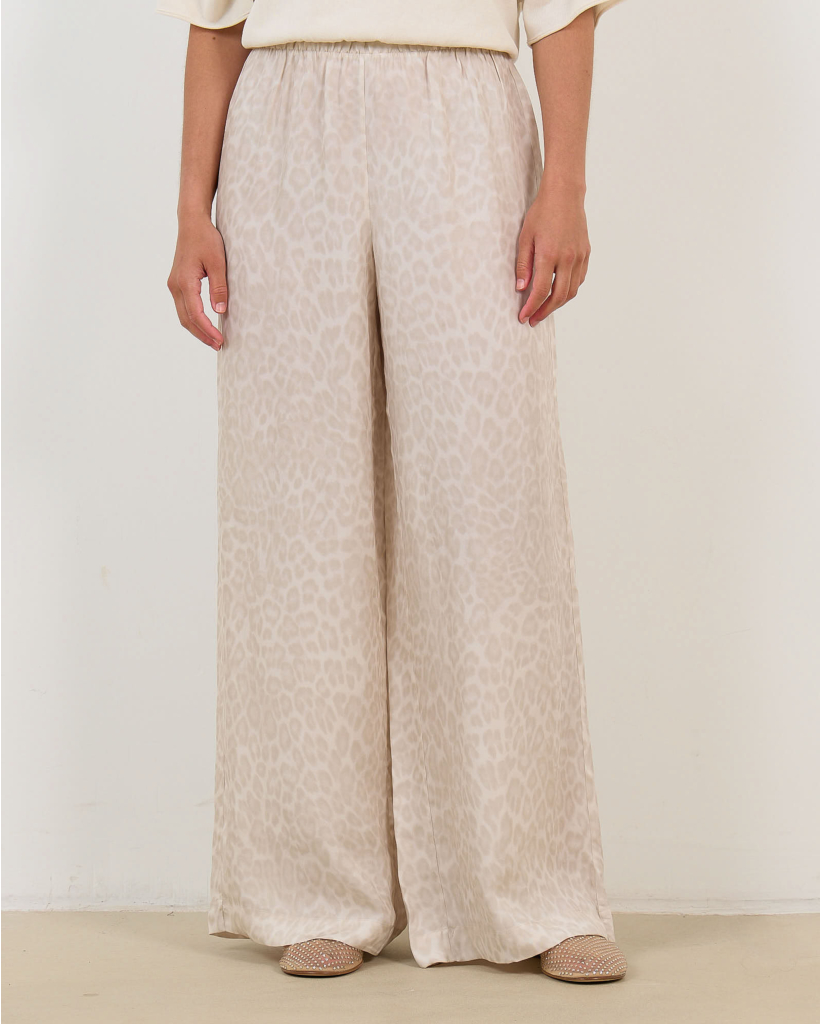 Roslyn Leopard Broek Washed White