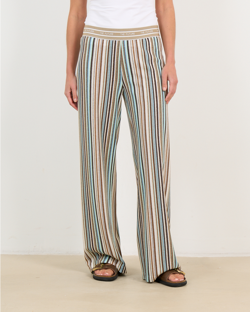 Allison Pantalon Streep Aqua/Coffee/Cream