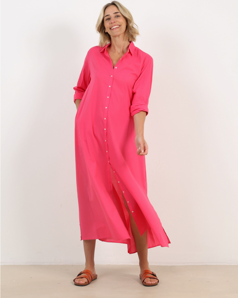 Boden Lightweight Maxi Jurk Fuschia Pink