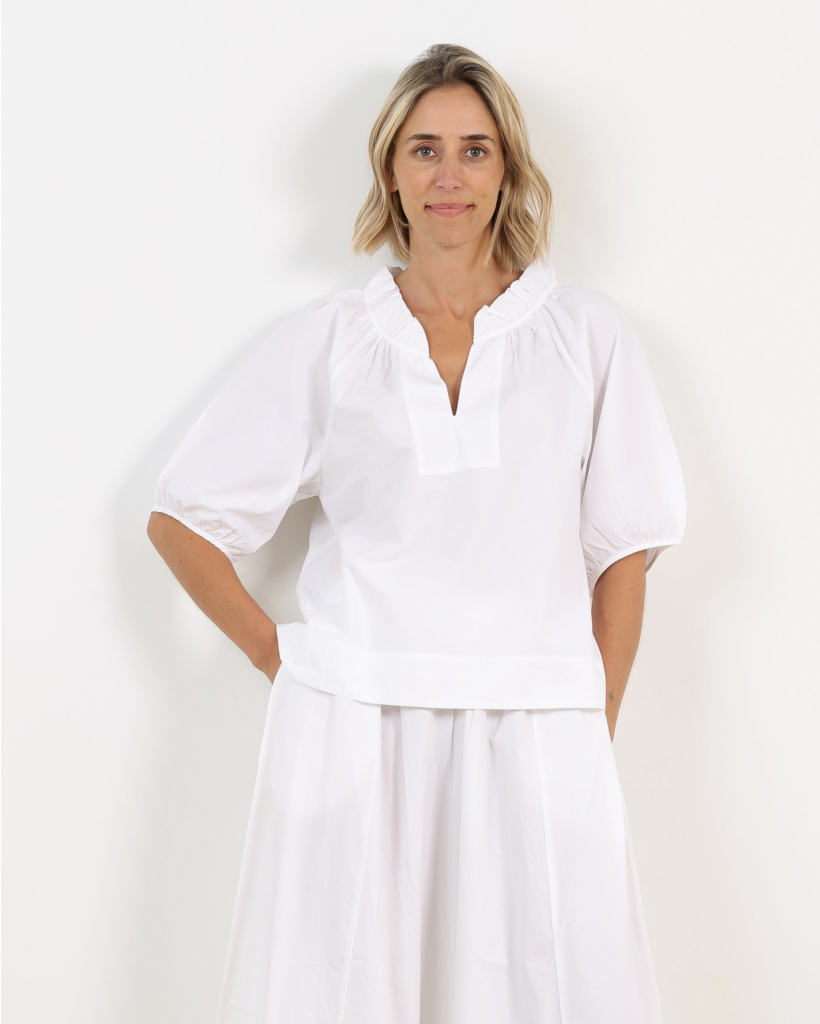Clementine Ruffle Blouse Wit