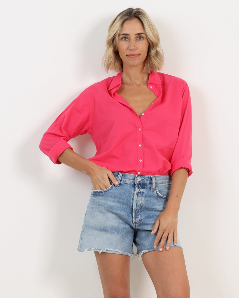 Beau Katoenen Blouse Fuschia Pink
