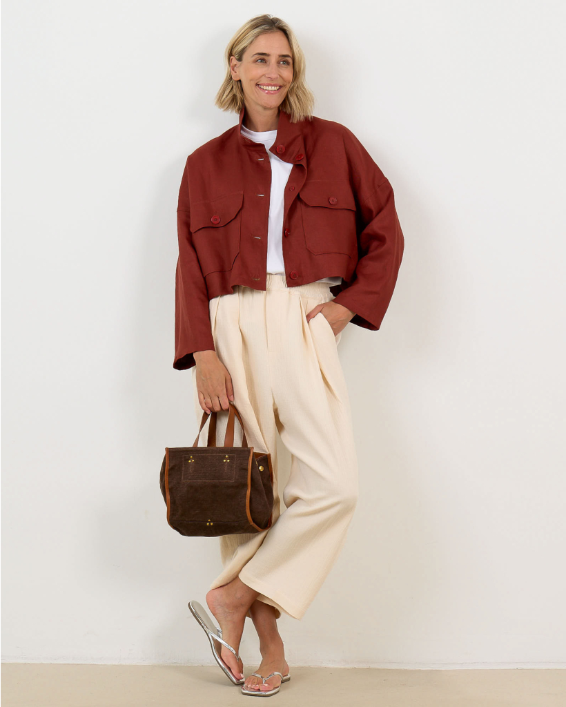 Kick Gestructureerde Pull-on Pantalon Ecru