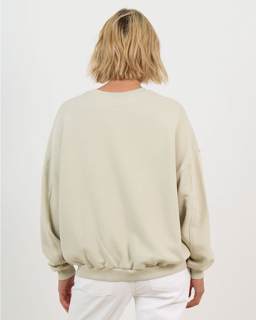 Sweater met Print  Jute/ White