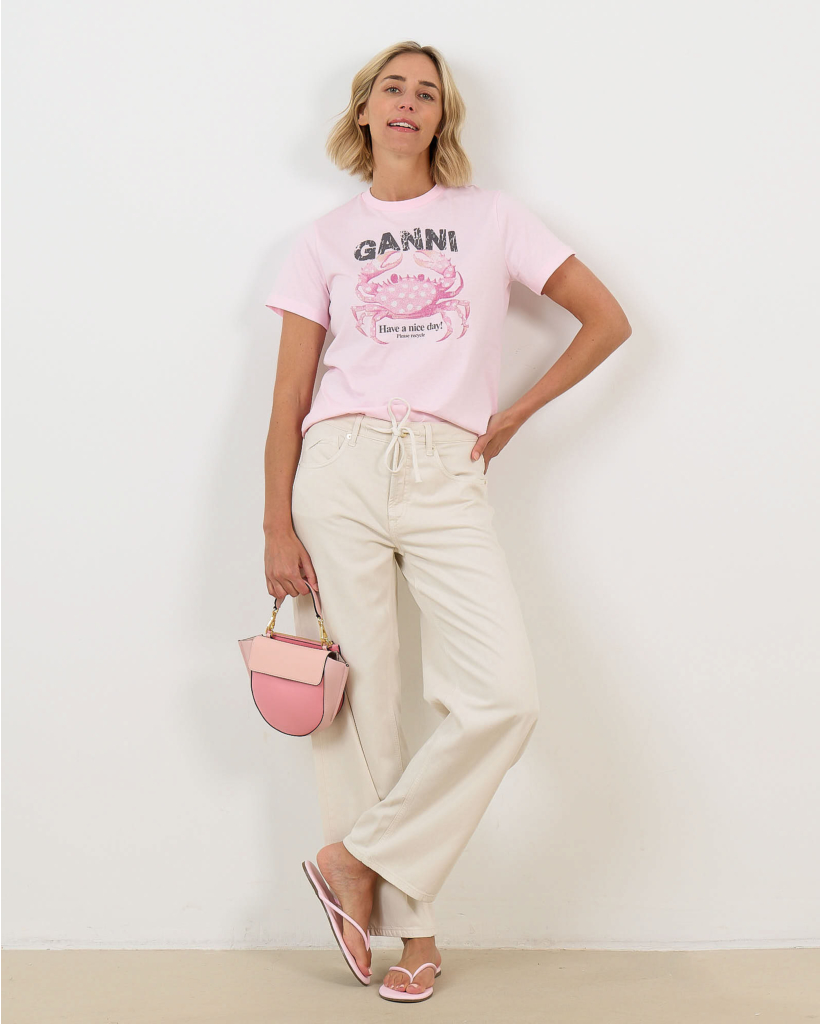 Baggy Jeans met Trekkoord Beige