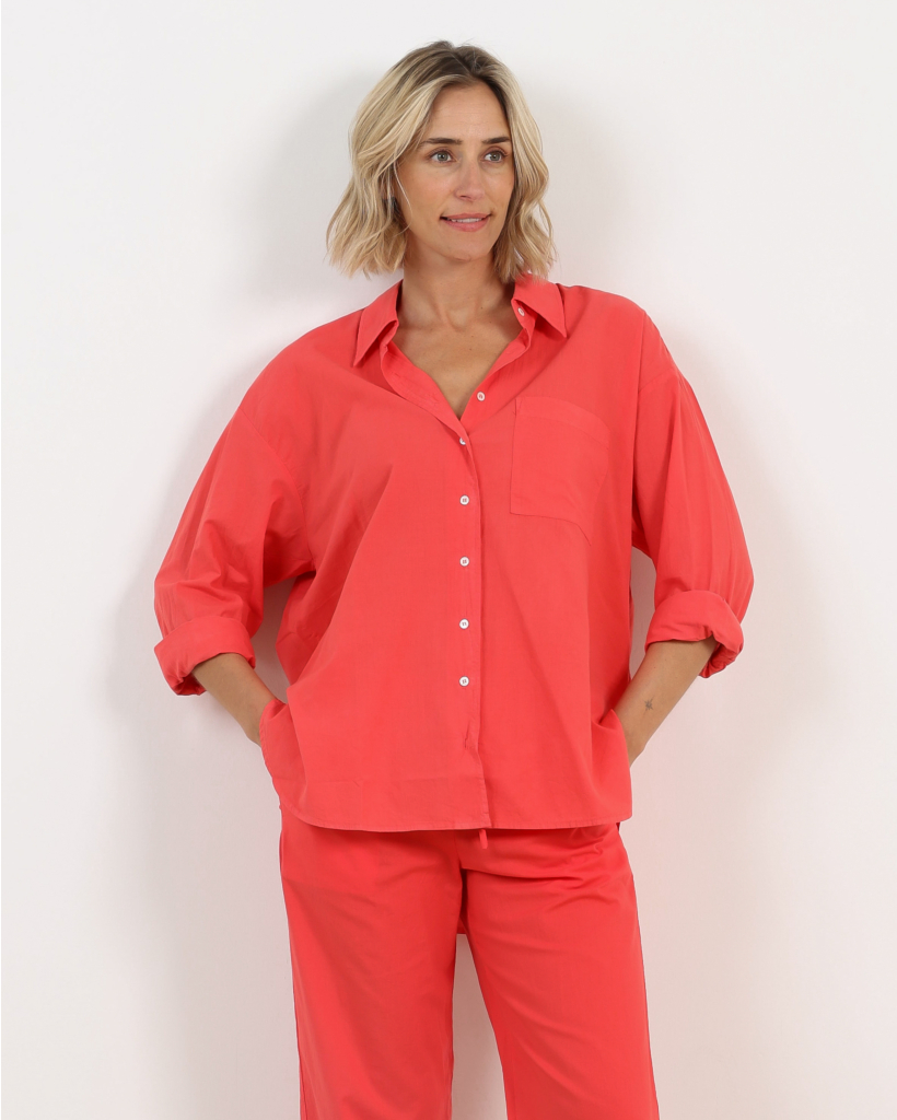 Sydney Katoenen Blouse Red Sky