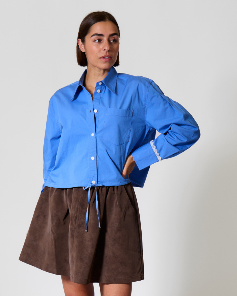Poplin Blouse met Kanten Details Marina