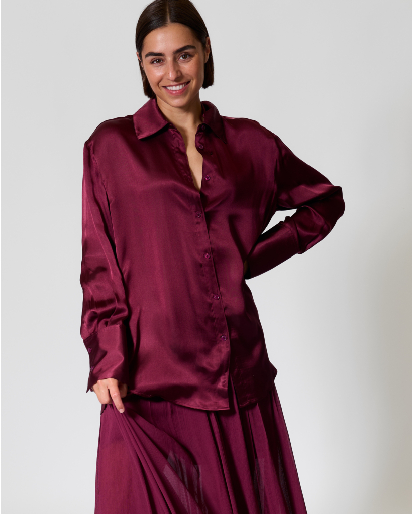 Satijnmix Blouse Fig