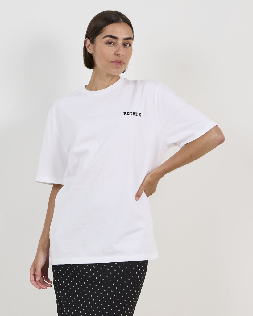 Jersey Oversized T-shirt met Print Wit