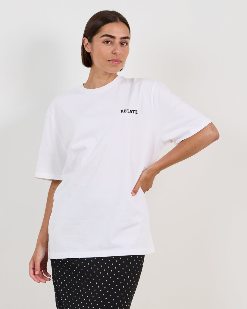 Jersey Oversized T-shirt met Print Wit