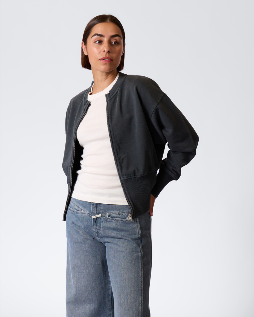 Biologisch Katoenen Zip-up Vest Zwart