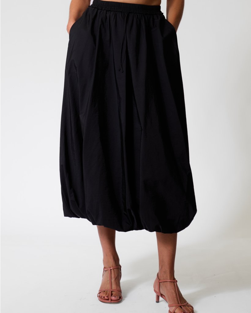 Ciurma Midi Waterafstotende Canvas Rok Zwart