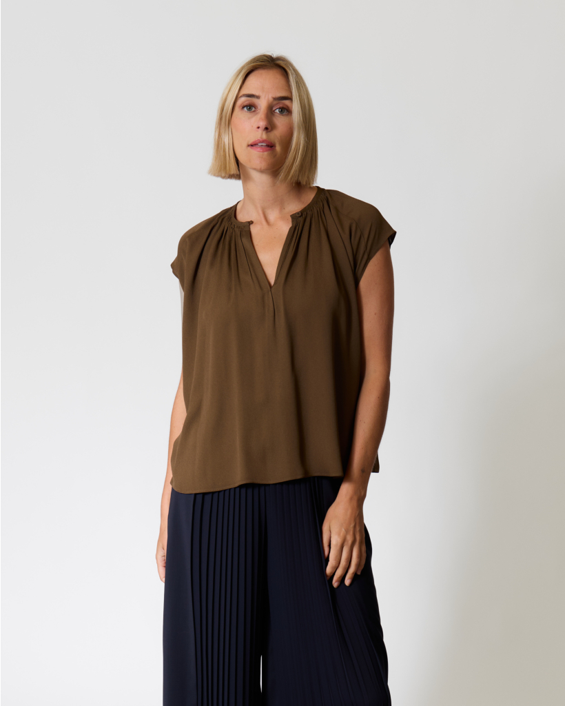 Zijdemix Mouwloze Blouse Oud