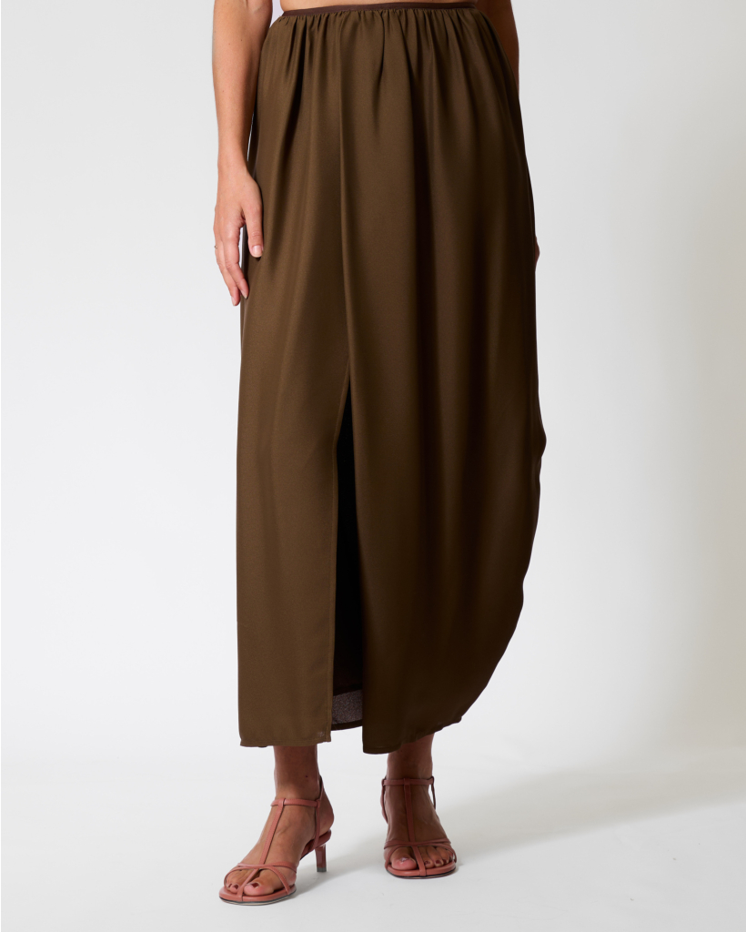 Zijdemix Maxi Rok met Split Oud