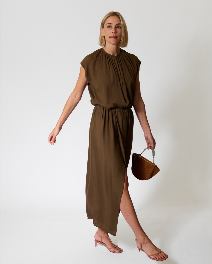 Zijdemix Maxi Rok met Split Oud